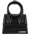 Jacquemus 'le Chiquito Noeud' Black Crossbody Bag With Logo Detail In Black