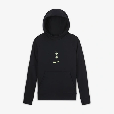 Nike Tottenham Hotspur Big Kids' Fleece Pullover Soccer Hoodie (black) - Clearance Sale In Black,barely Volt