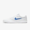 Nike Sb Charge Canvas Skate Shoe In White,white,white,signal Blue