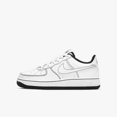Nike Air Force 1 Big Kids' Shoes In White,black,white