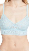 Hanky Panky Retro Lace V Neck Bralette In Rain Cloud Blue