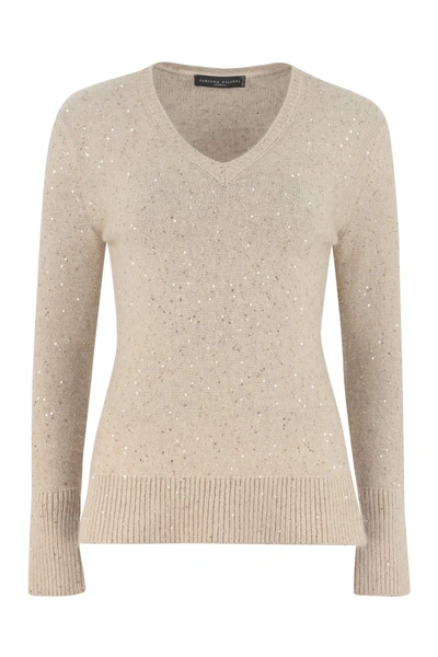 Fabiana Filippi Sequin Sweater In Beige