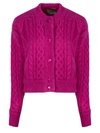 LANEUS FUCHSIA MOHAIR WOOL-BLEND CARDIGAN,CDD513 FUXIA