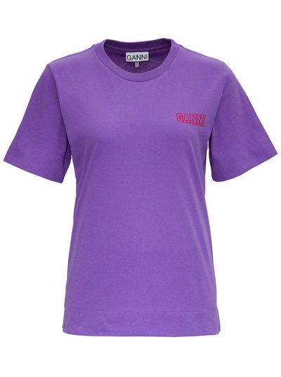 Ganni Thin Software Recycled Jersey T-shirt In Violet