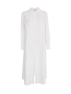 ASPESI LINEN CHEMISIER LONG DRESS,H603.G796 85072 WHITE