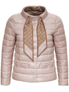 HERNO NYLON DOWN JACKET WITH LOGOED SCARF,11699823
