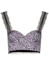Versace Leopard Print Bralette-style Top In Purple