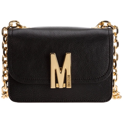 Moschino Women's Leather Shoulder Bag M In Black
