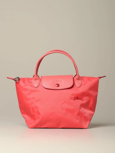 Longchamp Bag In Nylon With Logo In Geranium