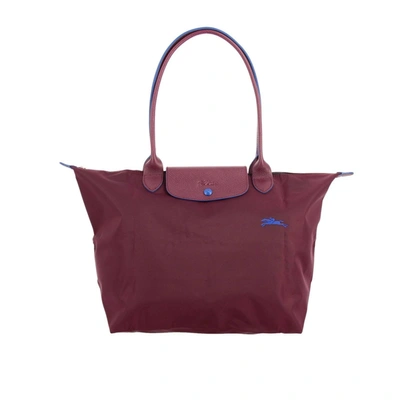 Longchamp In Nylon In Plum