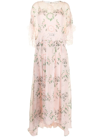 Ermanno Scervino Floral Print Flared Dress In Pink