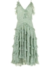 ERMANNO SCERVINO PAISLEY PRINT RUFFLED TIERED DRESS