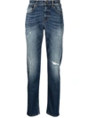 7 FOR ALL MANKIND DISTRESS BLEACHED JEANS