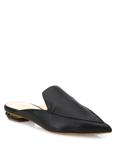 Nicholas Kirkwood Women's Beya Flat Leather Mules In Black