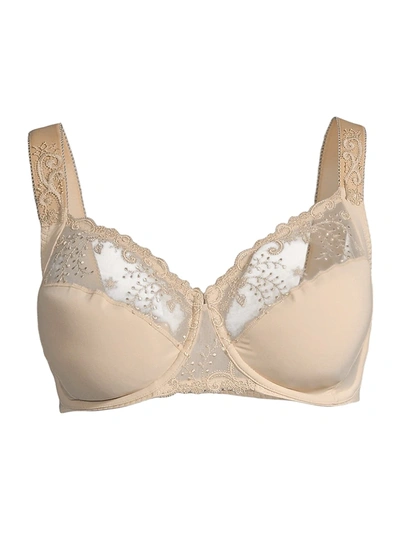 Simone Perele Delice Floral-embroidered Full Cup Bra, Nude In Moonlight