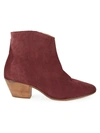 Isabel Marant Women's Dacken Suede Ankle Boots In Aubergine