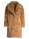 ADRIENNE LANDAU WOMEN'S REX RABBIT FUR COAT,0400011194367