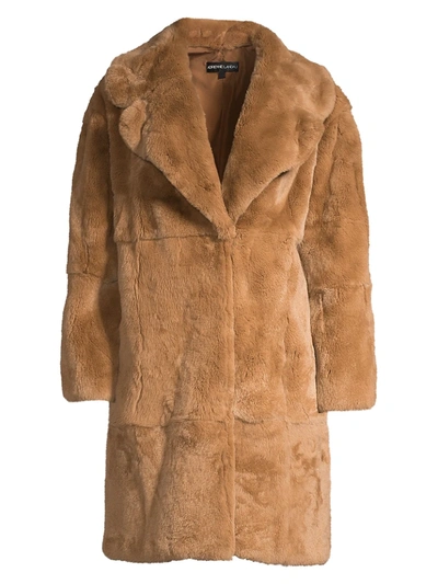 Adrienne Landau Women's Rex Rabbit Fur Coat In Tan