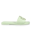 TORY BURCH DOUBLE-T PADDED LEATHER SLIDES,400013522868