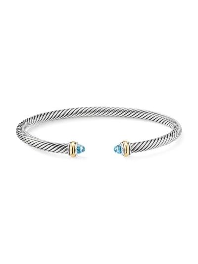 David Yurman Cable 18k Yellow Gold, Sterling Silver & Gemstone Bracelet