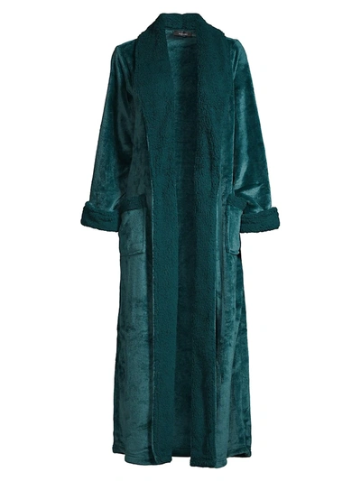 Natori Faux-shearling Sherpa Robe In Deep Sea