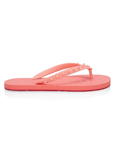 Christian Louboutin Women's Loubi Spike Flip Flops In Operette