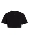OFF-WHITE WOMEN'S RIB CROPPED CASUAL T-SHIRT,0400013352929
