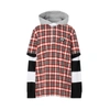 BURBERRY CHECK AND STRIPED COTTON RECONSTRUCTED RUGBY SHIRT,3504340