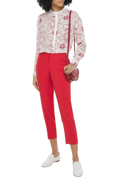 Loro Piana Cathy 18 Floral-print Silk Crepe De Chine Shirt In Red