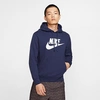 Nike Men's  Sportswear Club Fleece Graphic Pullover Hoodie In Midnight Navy/midnight Navy/white