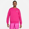 Nike Men's Club Fleece Crew Sweatshirt In Fireberry