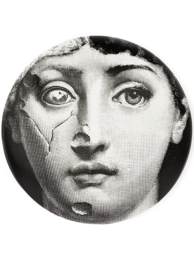 Fornasetti Printed Design Plate In Black