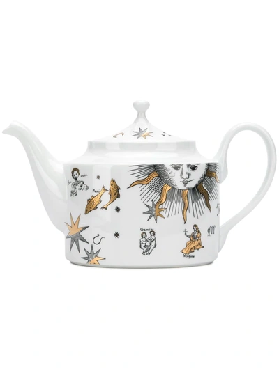 Fornasetti Astrology Print Teapot In White