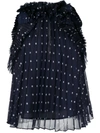 P.A.R.O.S.H PLEATED POLKA-DOT PRINT TOP