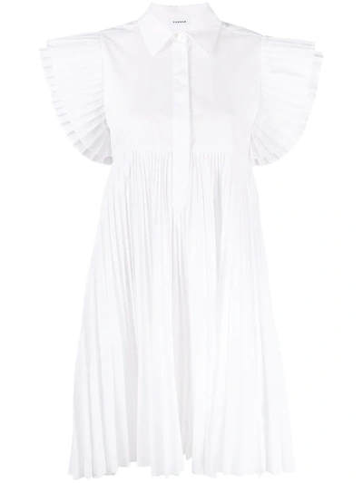 P.a.r.o.s.h Pleated Detail Dress In White