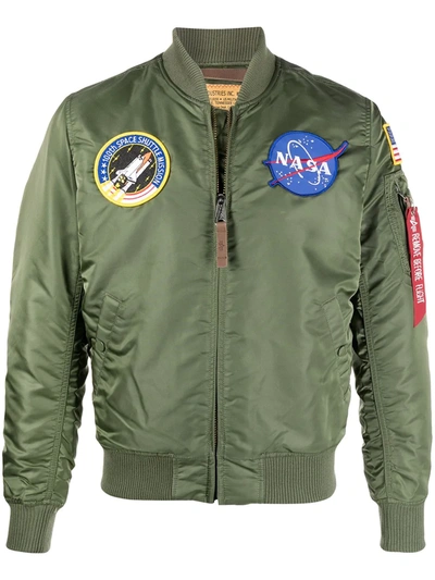 Alpha Industries Nasa Ma-1 Bomber Jacket In Green