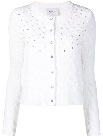 Blumarine Crystal-embellished Cardigan In White