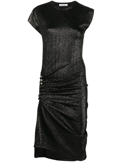 Rabanne Lurex Jersey Draped Dress In Black