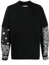 SACAI BANDANA-PRINT LAYERED T-SHIRT