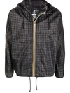 10 Corso Como Graphic-print Hooded Raincoat In Grey
