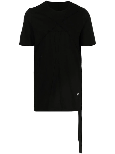 Rick Owens Drkshdw Longline Embroidered Front T-shirt In Black