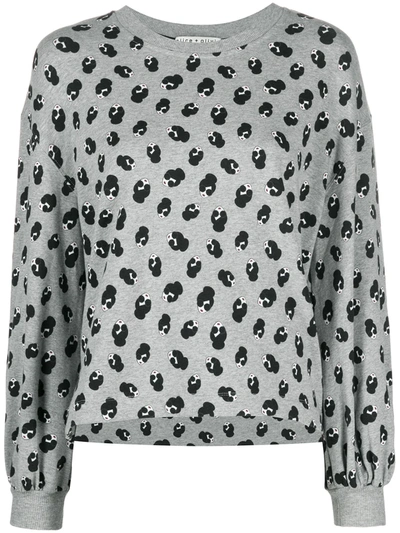 Alice And Olivia Face-print Jumper In Grey