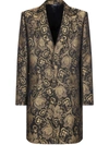 Dolce & Gabbana Jacquard Single-breasted Coat In Black