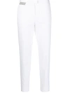 Fabiana Filippi White Rhinestone Patch Cropped Trousers In White