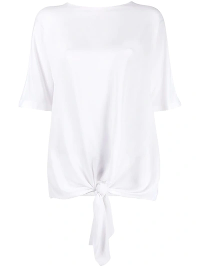 Fabiana Filippi Knotted Short-sleeved T-shirt In White