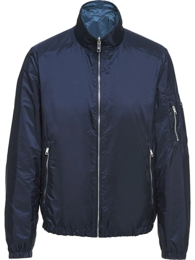 Prada Re-nylon Reversible Zipped Jacket In Blue