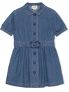 GUCCI INTERLOCKING G SHORT DENIM DRESS