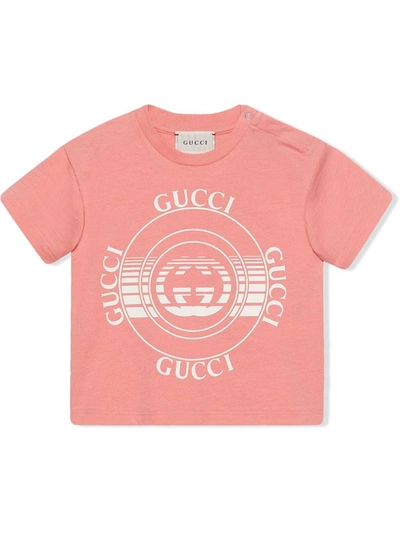 Gucci Babies' Disk Print T-shirt In Pink