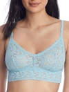 Hanky Panky Retro Lace V Neck Bralette In Raincloud Blue