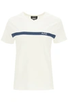 APC A.P.C. YUKATA T-SHIRT WITH LOGO EMBROIDERY